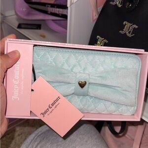 Juicy Couture Mint Quilted Wallet with Bow
